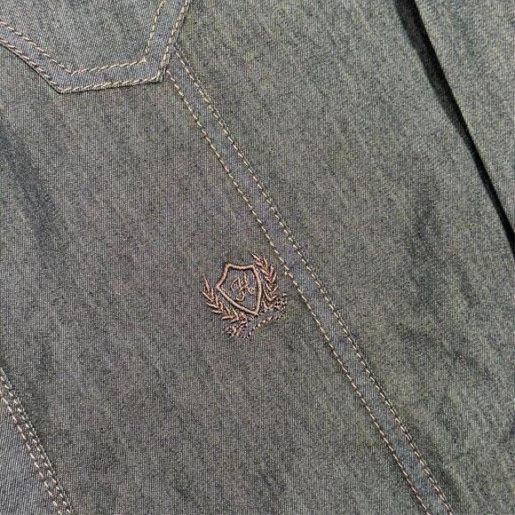 Holland & Sherry Savile Row London Classic Mohair Denim Shirt Long Sleeve Medium - Picture 6 of 9